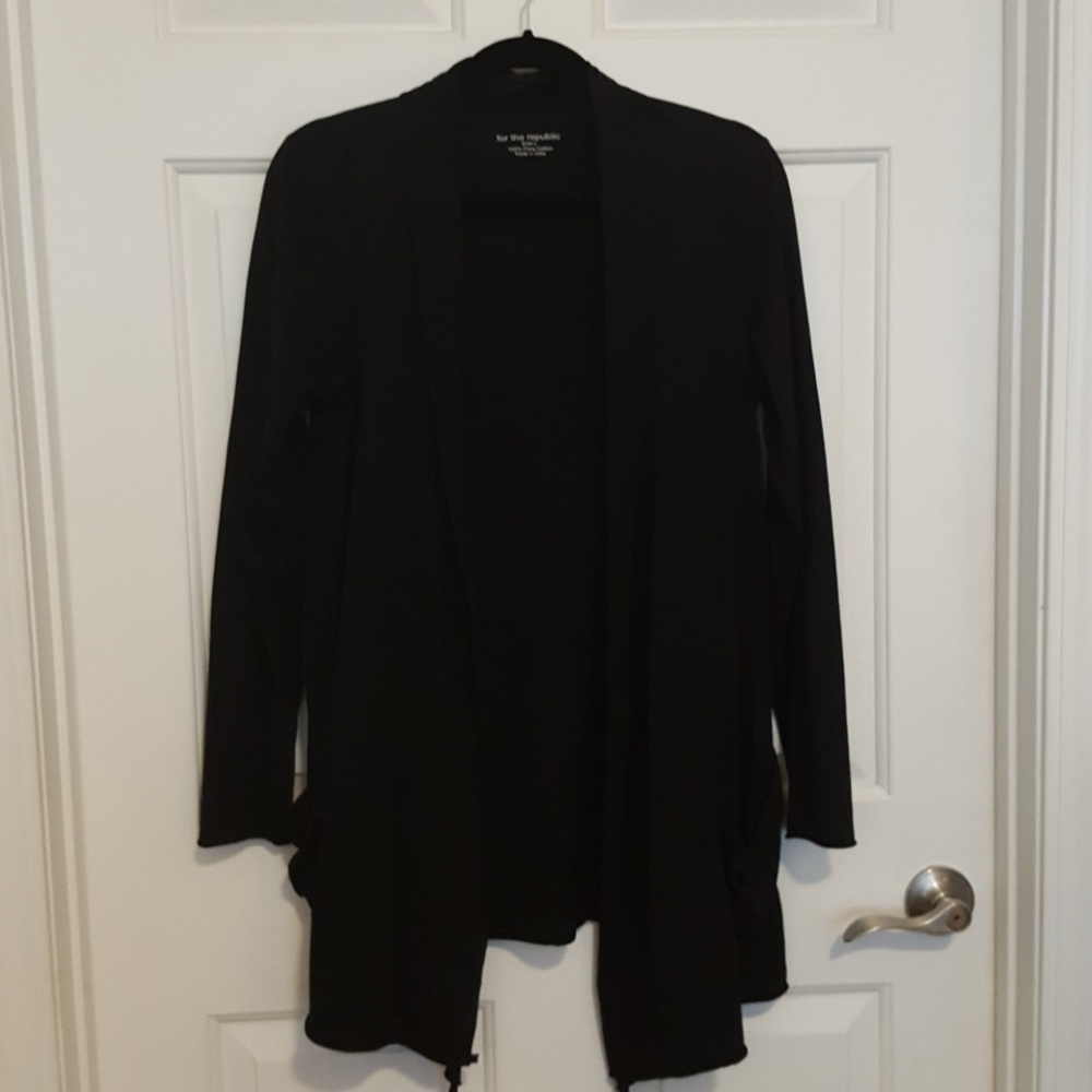 Ladies black long tunic top